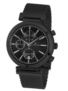 Мужские наручные часы с черным браслетом Jacques Lemans Jacques Lemans 1-1699E Verona Chronograph 45mm 5 ATM