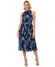 Adrianna Papell women's Floral Pleated Chiffon Dress