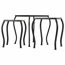 Flower Pot Stand Alexandra House Living Black Iron Tile 33 x 37 x 33 cm 3 Pieces