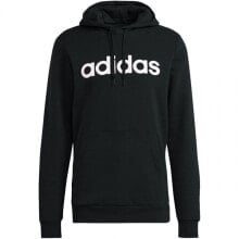 Мужские спортивные худи Мужское худи с капюшоном спортивное черное с логотипом Adidas Essentials Hoodie M GK9057