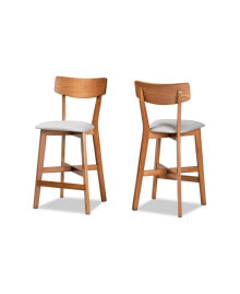 Baxton Studio cameron Modern and Contemporary Transitional Wood Counter Stool Set, 2 Piece
