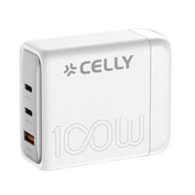 Сетевое зарядное устройство Celly PS3GAN100WWH Белый 100 W
