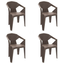 Garden chair Garbar Delta Brown Chocolate polypropylene 53 x 80 x 55 cm 53 x 55 x 80 cm 4 Units (4 Pieces)