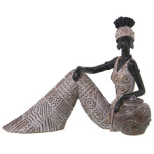 Decorative Figure Alexandra House Living Brown Acrylic Plastic Melamin African Woman 21 x 11 x 17 cm