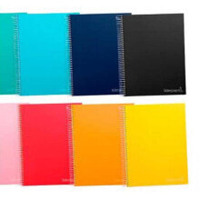 LIDERPAPEL Spiral notebook A4 micro jolly lined cover 140h 75gr square 4 mm 5 bands 4 holes