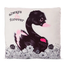 NICI Cushion Love Swan Black Approx. 30X30 Cm Green