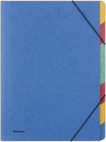 Donau Folder with elastic DONAU, pressboard, A4, 7 dividers, blue