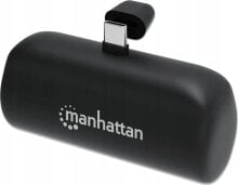 Powerbank Manhattan MANHATTAN Powerbank 5000 mAh USB Typ-C Stecker 10W schwarz