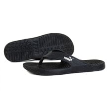 Мужские вьетнамки черные текстильные пляжные Puma Aqua Flip M 375098 01 shoes