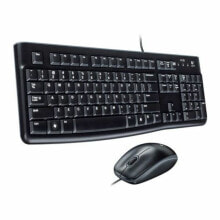 Комплекты из игровых клавиатуры и мыши оптические клавиатура и мышь Logitech MK120 USB Чёрный испанский