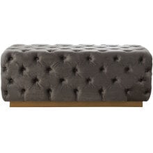 Foot-of-bed Bench Alexandra House Living Grey Velvet Wood 125 x 47 x 45 cm