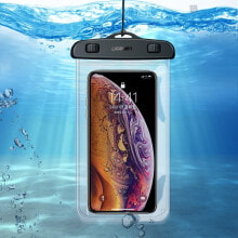 Wodoodporne etui torebka na telefon ze smyczą IPX8 do 30m czarny