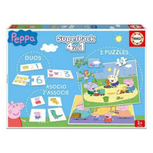 Educational Game Peppa Pig SuperPack 4 in 1 Educa Multicolour (Spanish)