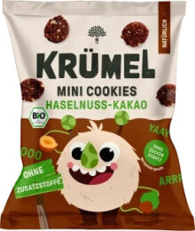 Купить детское питание KRÜMEL: Kindersnack Mini Monster Cookies Haselnuss Kakao, ab 3 Jahren, 50 g