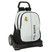 School Rucksack with Wheels Real Madrid C.F. 24/25 White Grey 32 x 44 x 16 cm