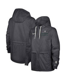 Women's Anthracite Michigan State Spartans 2-Hit Windrunner Performance Full-Zip Jacket