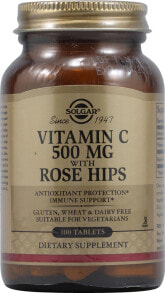 Витамин С Solgar Vitamin C with Rose Hips Комплекс витамина С шиповником для иммунной и антиоксидантной поддержки 500 мг 100 таблеток