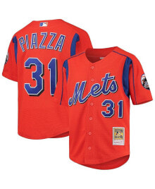 Youth Boys Mike Piazza Orange New York Mets Cooperstown Collection Mesh Batting Practice Jersey