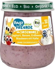 Купить детское питание FRECHE FREUNDE: Morgenbrei Joghurt, Banane, Erdbeere, Blaubeere mit Hafer ab 10 Monaten, 120 g