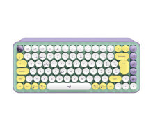 Клавиатуры logitech POP Keys Wireless Mechanical Keyboard With Emoji Keys клавиатура РЧ беспроводной + Bluetooth QWERTZ Swiss Мятный цвет 920-010821