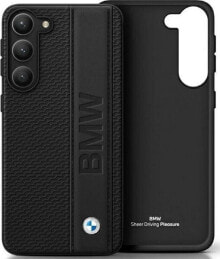 BMW Etui BMW BMHCS23M22RDPK S23+ S916 czarny/black hardcase Leather Textured & Stripe