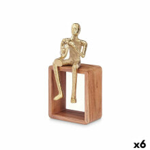 Декоративная фигура Саксофон Позолоченный Деревянный Металл 13 x 27 x 13 cm