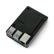 Компьютерные корпуса для игровых ПК Case for Raspberry Pi 4B with fan - aluminum - black - LT-4BA05