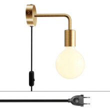 CREATIVE CABLES Spostaluce metal lamp with curved extension and 2-pole plug - with bulb