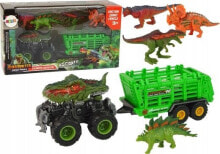 LeanToys Pojazd z Motywem Dinozaura Przyczepa 4 Sztuki Dinozaurów LEAN Toys