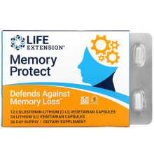 Витамины и БАДы для улучшения памяти и работы мозга лайф Экстэншн, Memory protect, 36 вегетарианских капсул