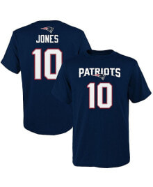 Outerstuff big Boys Mac Jones Navy New England Patriots Mainliner Name and Number T-shirt