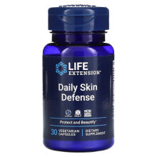 Витамины и БАДы для кожи лайф Экстэншн, Daily Skin Defense, 30 вегетарианских капсул