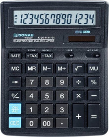 Kalkulator Donau Kalkulator biurowy DONAU TECH, 14-cyfr. wyświetlacz, wym. 199x153x31 mm, czarny