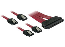 Компьютерные кабели и коннекторы deLOCK Cable SAS 32pin > 4x SATA metal (SFF 8484 - 4x SATA) 50cm кабель SATA 0,5 m Красный 83044