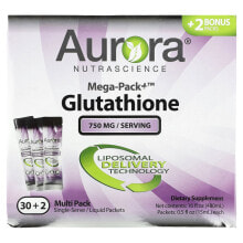 Витамин С Аурора Нутрасаенс, Maga-Pack + глутатион, 750 мг, 32 упаковки по 15 мл (0,5 жидк. Унции)