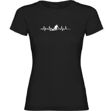 Мужские спортивные футболки мужская спортивная футболка черная с принтом KRUSKIS Skiing Heartbeat Short Sleeve T-shirt