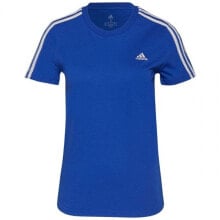 Женская синяя футболка T-shirt adidas Loungewear Ess W H07815