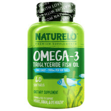 Fish oil and Omega 3, 6, 9 nATURELO, Omega-3 Triglyceride Fish Oil, 1,100 mg, 60 Softgels