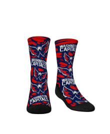 Купить детские носки для девочек Rock 'Em: Youth Boys and Girls Socks Washington Capitals Allover Logo and Paint Crew Socks