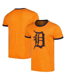 Купить мужские футболки и майки Majestic: Men's Threads Orange Detroit Tigers Ringer Tri-Blend T-Shirt