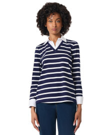 Купить женские блузки и кофточки Jones New York: Women's Cotton Striped Layered-Look Top