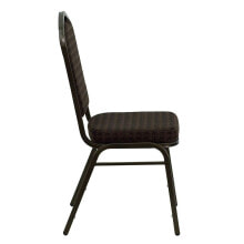 Flash Furniture hercules Series Crown Back Stacking Banquet Chair In Brown Patterned Fabric - Gold Vein Frame