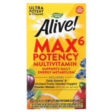 Витаминно-минеральные комплексы Натурес Вэй, Alive! Max6 Potency, мультивитамины повышенной эффективности, без добавления железа, 90 капсул