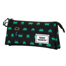 KARACTERMANIA Eco Triple Space Invaders Pencil Case