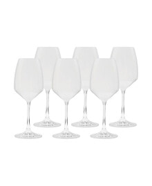 Classic Touch white Water Glasses with Stem 9.5