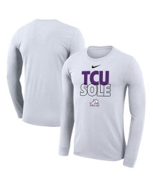 Nike men's White TCU Horned Frogs On Court Bench Long Sleeve T-shirt