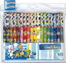Купить цветные карандаши для рисования St. Majewski: Детские цветные карандаши Bambino в деревянной оплетке 18 цветов + точилка от St. Majewski