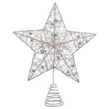 Рождественская звезда Серебристый Серебряный Металл Дерево 20 x 5 x 25 cm