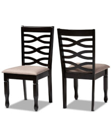 Baxton Studio lanier Modern and Contemporary Fabric Upholstered 2 Piece Dining Chair Set