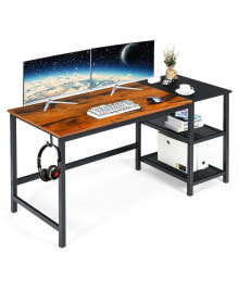 Costway home Office Computer Desk Study Laptop Table Detachable Shelf